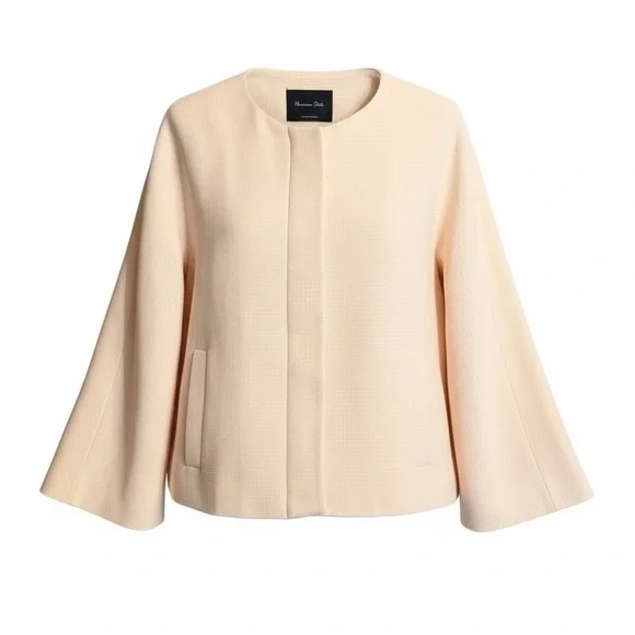 Massimo Dutti Blush Pink Waffle Knit Blazer Size Medium - Picture 3 of 11